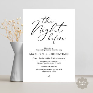 Romantic The Night Before Wedding Rehearsal Dinner Invitation