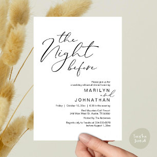 Romantic The Night Before Wedding Rehearsal Dinner Invitation