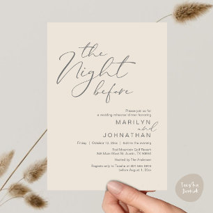 Romantic The Night Before Wedding Rehearsal Dinner Invitation