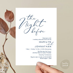 Romantic The Night Before Wedding Rehearsal Dinner Invitation