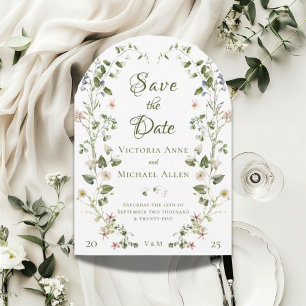 Romantic Timeless Floral Elegant Wedding Save The Date
