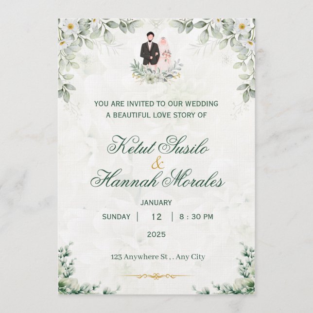 Romantic Timeless Wedding Invitation | Elegant  (Front)