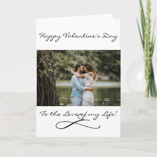 Romantic To The Love of My Life Script Text Folded Holiday Card