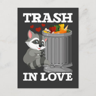 Romantic Trash Animal Lover Funny Racoon Postcard