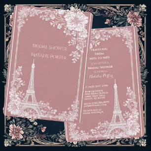 Romantic Traveling from Miss to Mrs Bridal Shower  Invitation