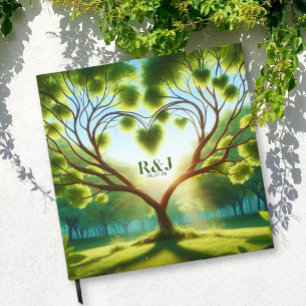 Romantic Tree Couple Monogram Wedding Guest Book