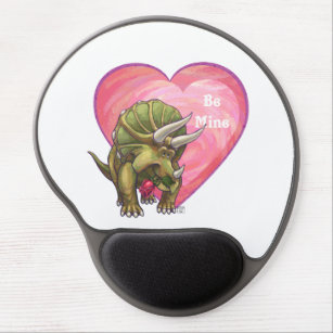 Romantic Triceratops Be Mine Gel Mouse Pad