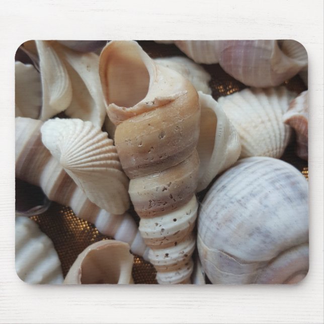 Romantic Tropical Exotic Sea Shells Beach Love Mouse Pad (Front)