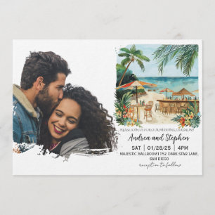 Romantic Tropical Island Wedding Invitation