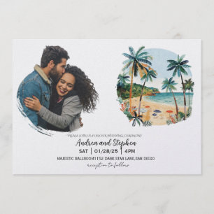 Romantic Tropical Island Wedding Invitation