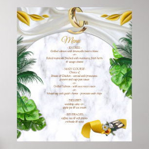 Romantic Tropical Menu Poster