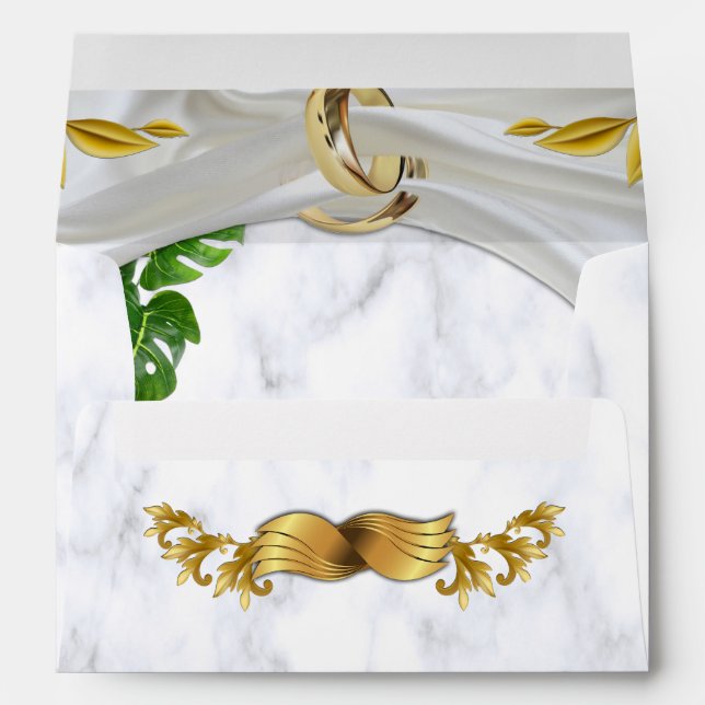 Romantic Tropical Wedding Envelopes (Back (Bottom))