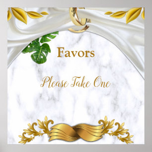 Romantic Tropical Wedding Favours Poster