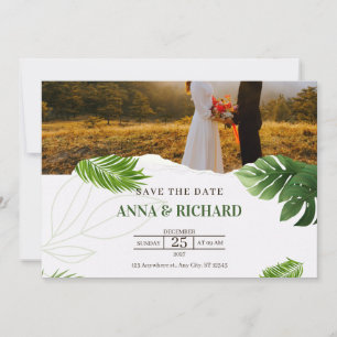 Romantic Tropical Wedding Save The Date