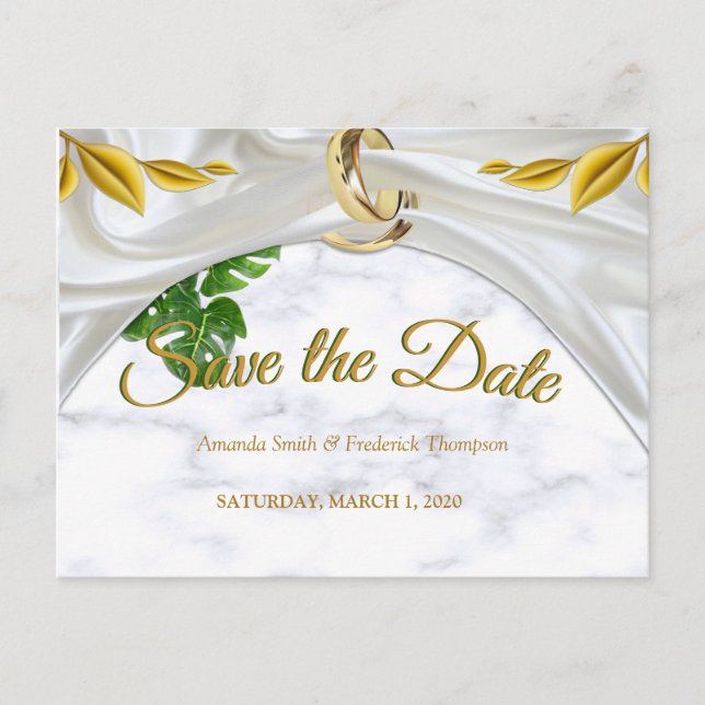 Romantic Tropical Wedding Save the Date Announcement Postcard (Front)