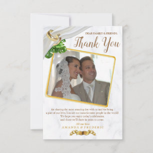 Romantic Tropical Wedding Thank You Card