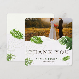 Romantic Tropical Wedding Thank You Card