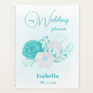 romantic turquoise flowers wedding planner