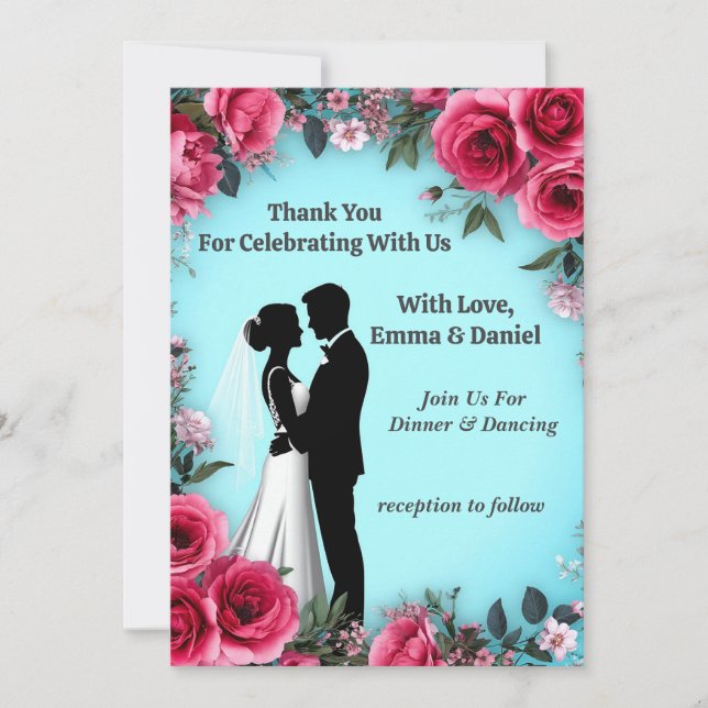 💐 Romantic Turquoise Rose Wedding Theme Set 💐 (Front)