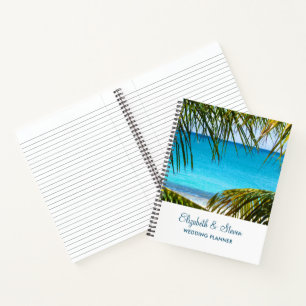 Romantic Turquoise Tropical Beach Wedding Planner Notebook