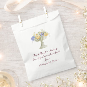 Romantic Tuscan Garden Urn with Flowers Wedding Favour Bag