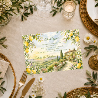 Romantic Tuscan Wedding Thank You Card
