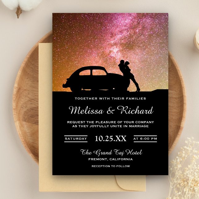 Romantic Twilight Galaxy Couple Wedding Invitation (Creator Uploaded)
