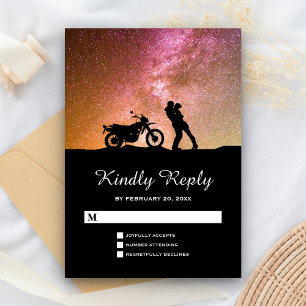 Romantic Twilight Galaxy Couple Wedding RSVP Card