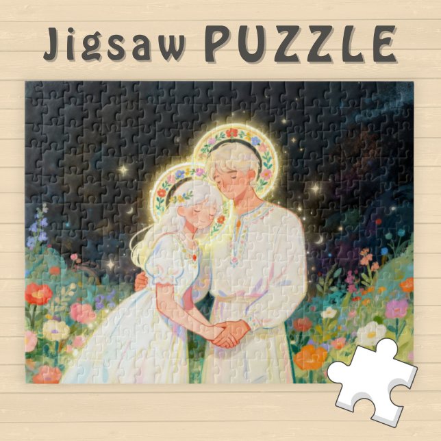 Romantic Twin Soul Love Man and Woman Folklore - Jigsaw Puzzle (Creator Uploaded)