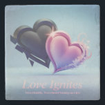 Romantic Two Hearts Coaster<br><div class="desc">Celebrate love with this romantic drink coaster featuring two hearts. Perfect for couples or everyday use,  it adds a heartfelt touch to any table setting.</div>