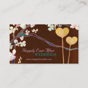 Romantic Two Hearts Wedding Planner Business Card