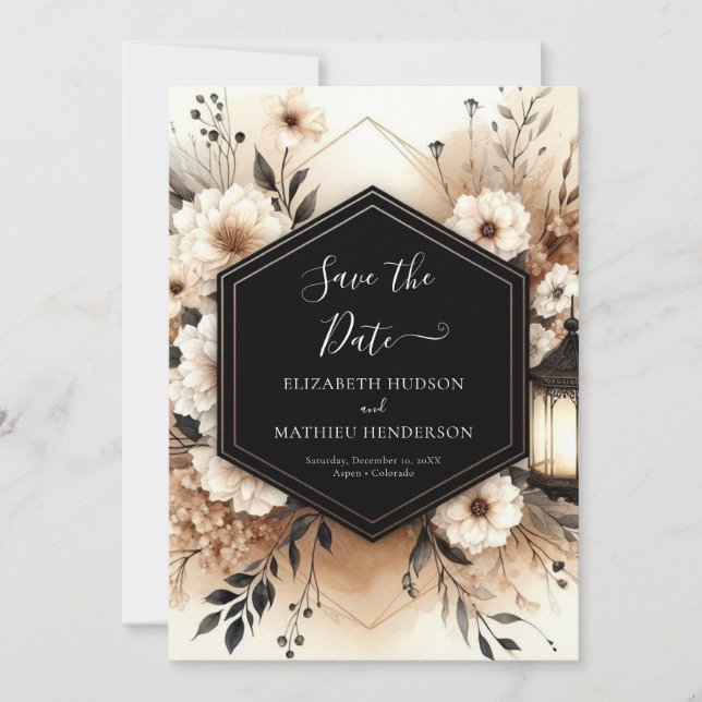 Romantic Typography Rustic Wedding Save The Date (Front)