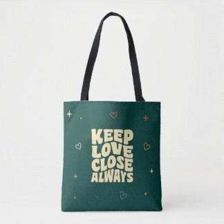 Romantic Typography Tote Bag Valentine Gift