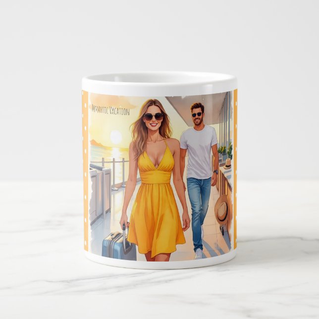 Romantic Vacation,Romantic Getaway Large Coffee Mug (Front)