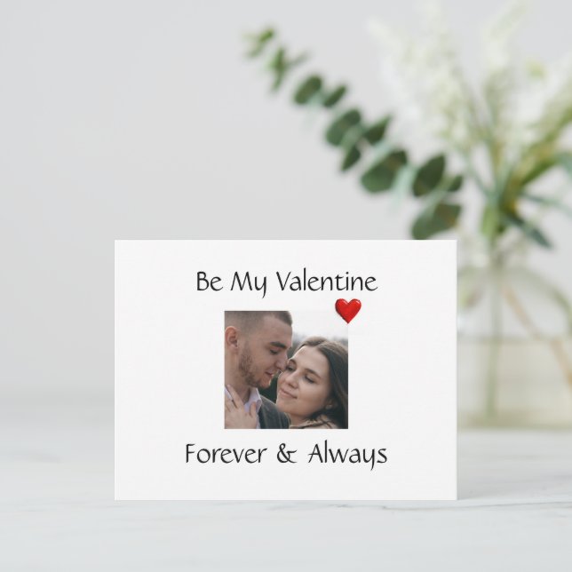 Romantic Valentine Card Add Your Own Couple Photo (Standing Front)