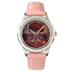 Romantic Valentine Couple Leather Strap Wrist Watch