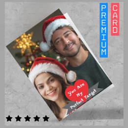 Romantic Valentine day Premium Personalised Photo  Holiday Card