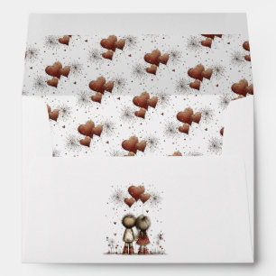 Romantic Valentine Design with Sparkling Hearts  Envelope