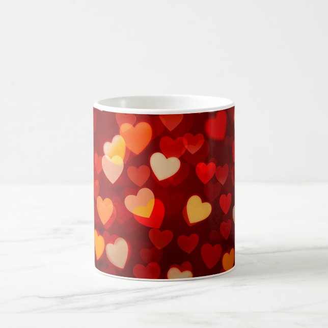 Romantic Valentine Heart Pattern Coffee Mug (Center)