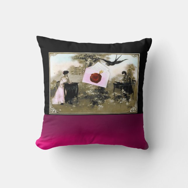 ROMANTIC VALENTINE LETTER ,RED WAX SEAL CUSHION (Front)