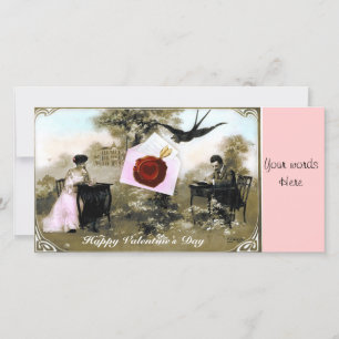 ROMANTIC VALENTINE LETTER ,RED WAX SEAL HOLIDAY CARD