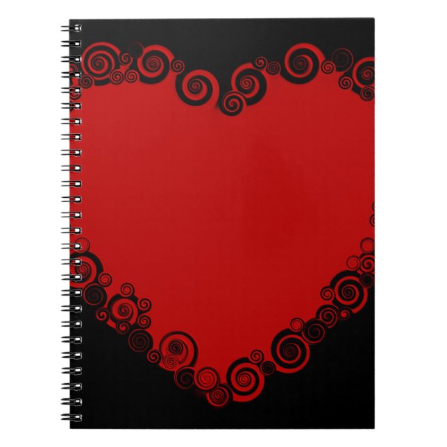 Romantic Valentine Love Heart Red Notebook (Front)