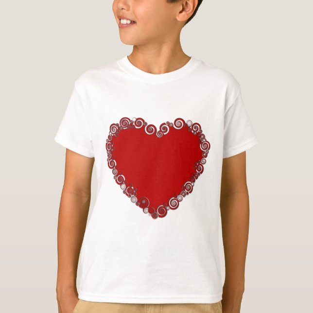 Romantic Valentine Love Heart Red T-Shirt (Front)