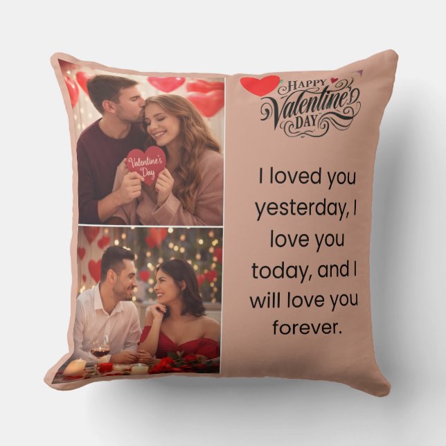 Romantic Valentine Love Quote Throw Pillow (Front)