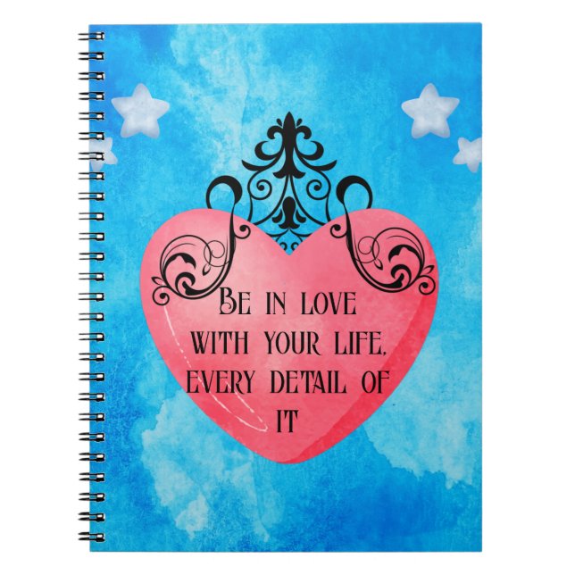 Romantic Valentine Pink Heart Notebook (Front)