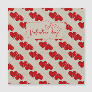 Romantic Valentine’s Day Card | Red Heart Pattern