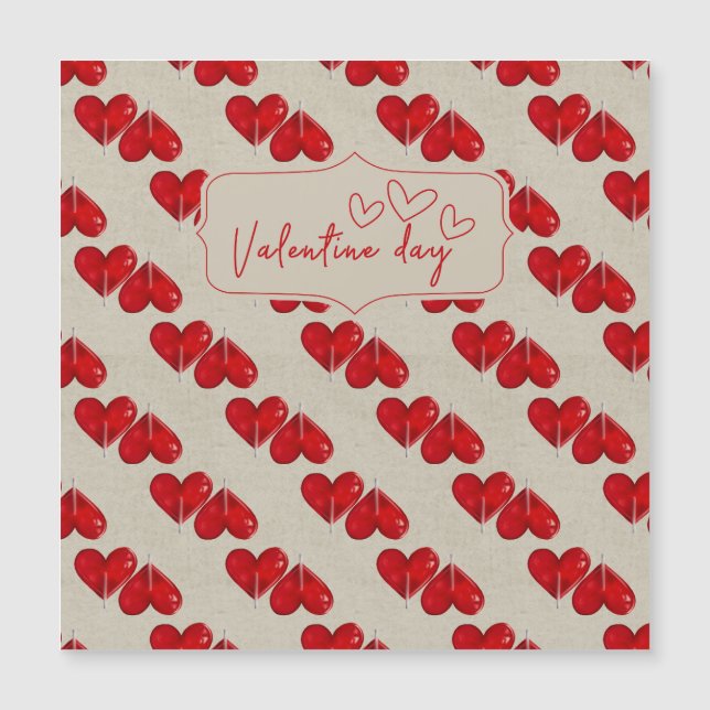 Romantic Valentine’s Day Card | Red Heart Pattern  (Front)