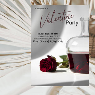 Romantic Valentine’s Day Party - Modern Love Theme Invitation