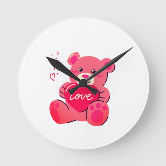 Romantic Valentine’s Gift Round Clock (Front)