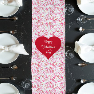 Romantic Valentine Table Runner With Love Hearts